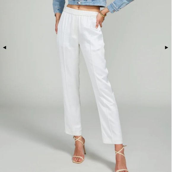 NWT Generation Love Hollis Satin Pant in White. Size Medium